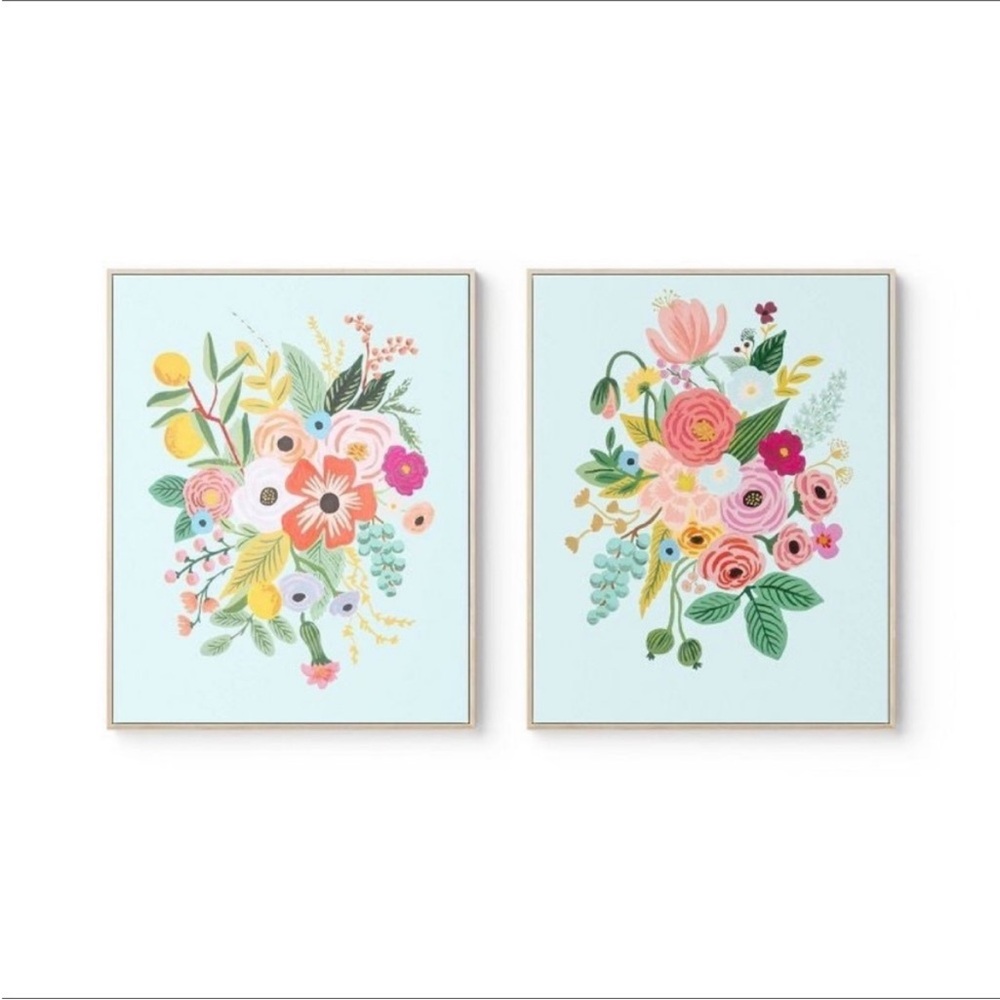 24"x30" Garden Party Framed Canvas Wall Art - Set of 2 - Rifle Paper Co.